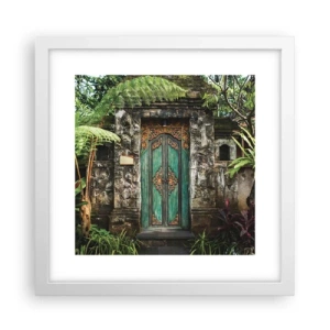 Póster en marco blanco - Una puerta a un mundo exótico - 30x30 cm