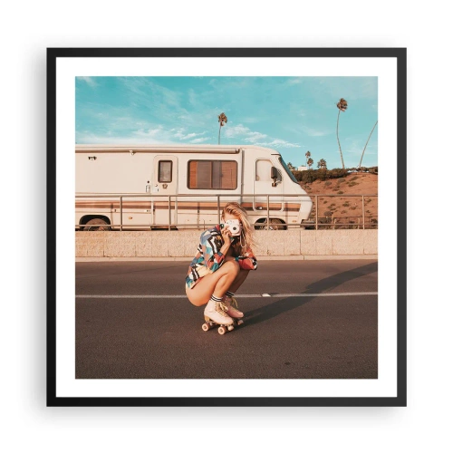 Póster en marco negro - ¡Sonrían, por favor! - 60x60 cm