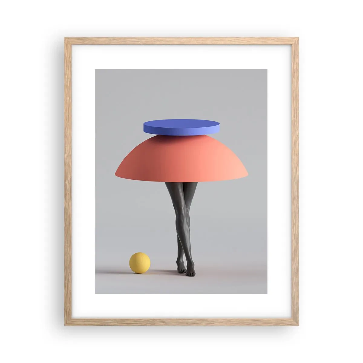 Póster en marco roble claro - Composición surrealista - 40x50 cm