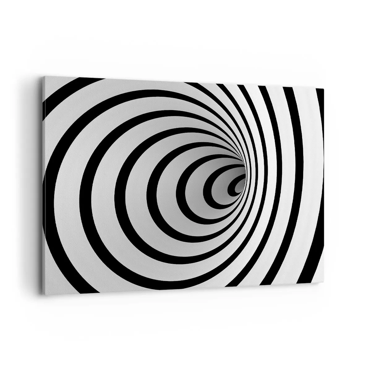 Cuadro sobre lienzo - Impresión de Imagen - Una espiral en blanco y negro que crea un efecto hipnótico. - 120x80cm - ¿Tampoco puedes resistirte? - Decoración de pared moderna para salón y dormitorio ARTTOR