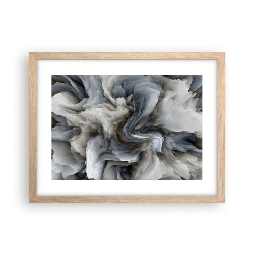 Póster en marco roble claro - Piedra y flor - 40x30 cm