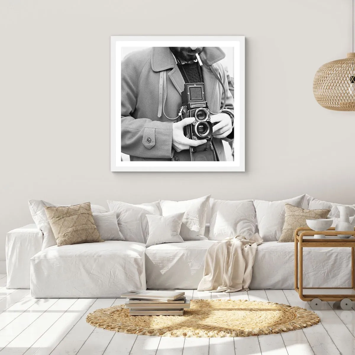 Póster en marco blanco - En estilo retro - 40x40 cm