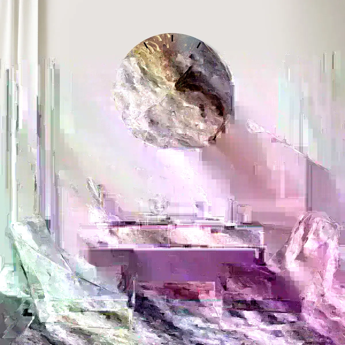 Reloj de pared - Reloj de vidrio - Materia y espíritu - 30x30 cm