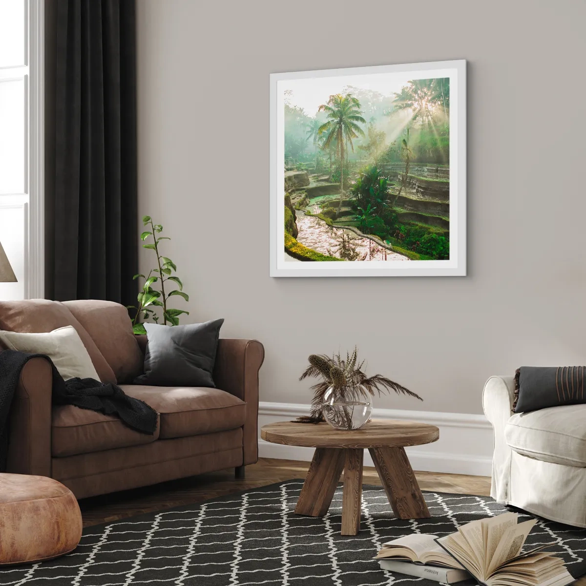 Póster en marco blanco - Crecer bajo el sol - 60x60 cm