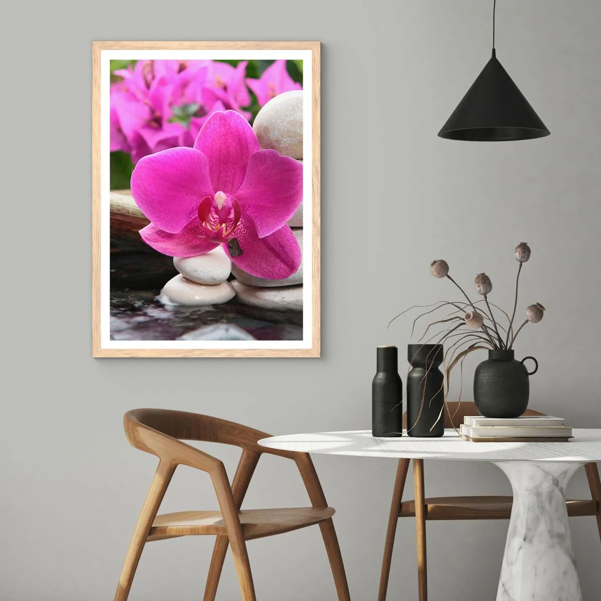 Póster en marco roble claro - Ya estás descansando - 61x91 cm