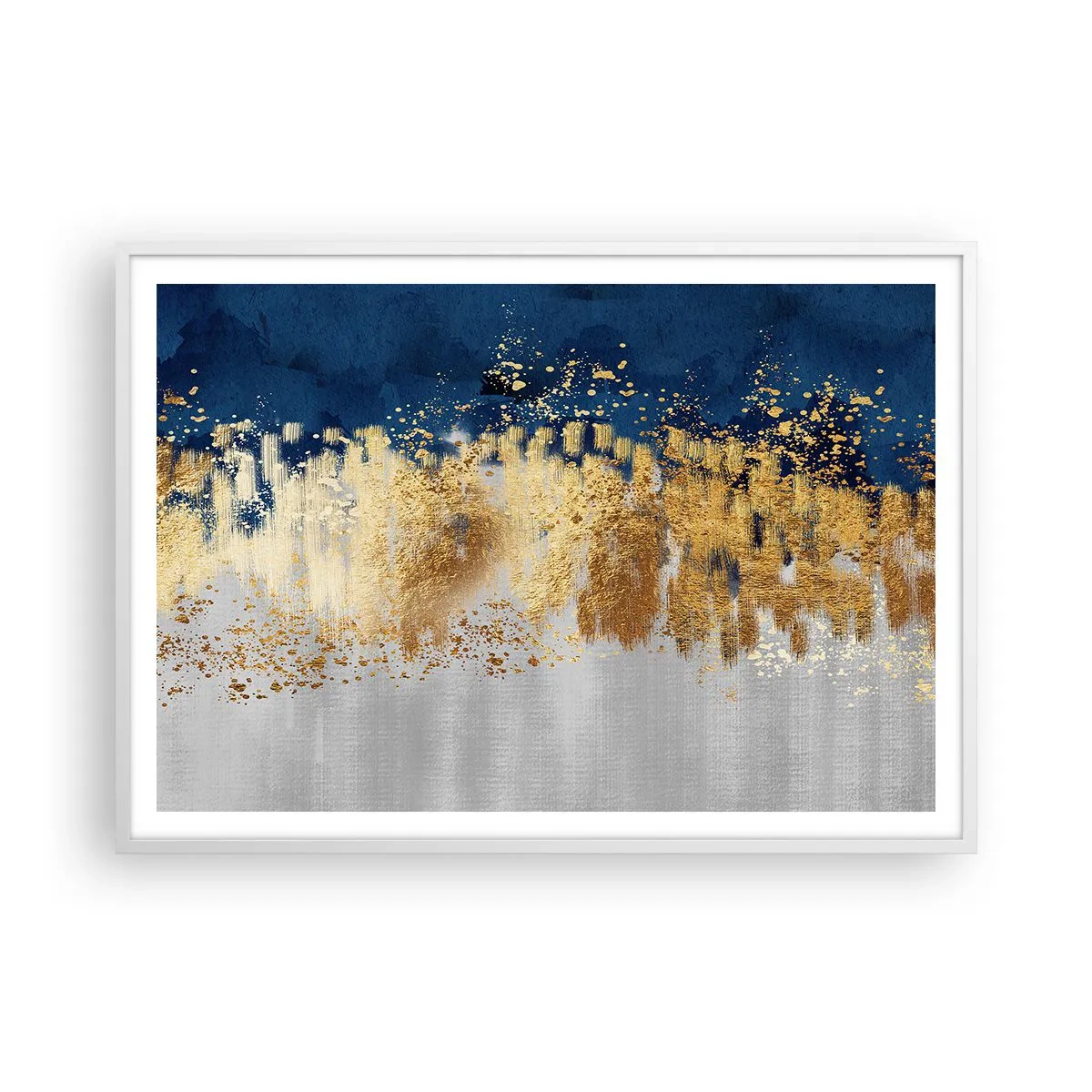 Póster en marco blanco - Composición moderna con chispas - 100x70 cm