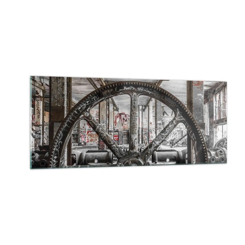 Cuadro sobre vidrio - Impresiones sobre Vidrio - La vida secreta de una fábrica - 100x40 cm