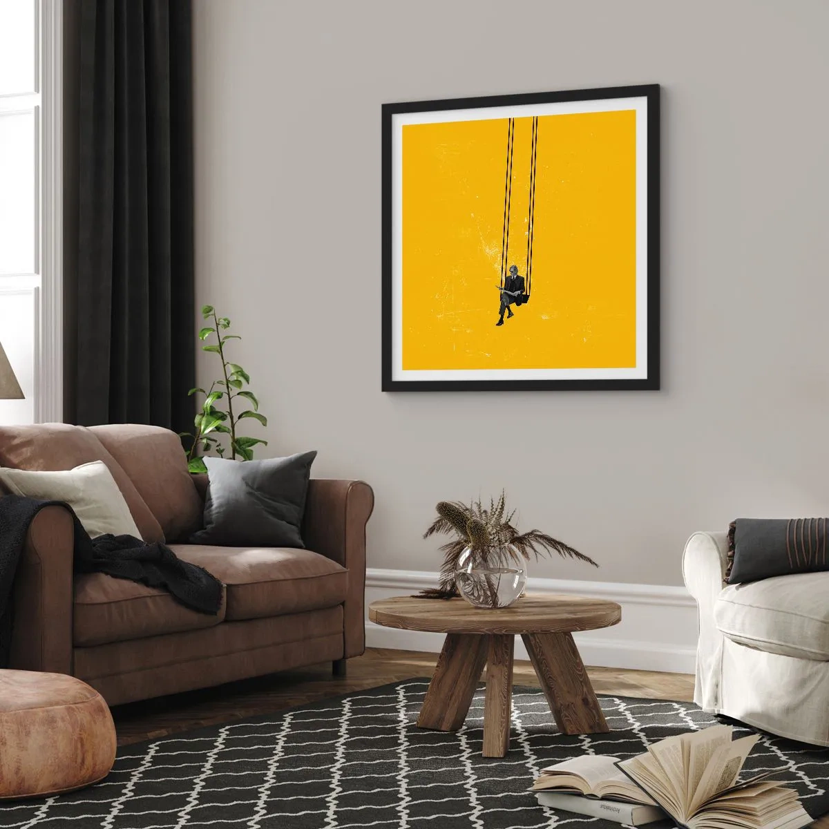 Póster en marco negro - Un día como cualquier otro - 30x30 cm