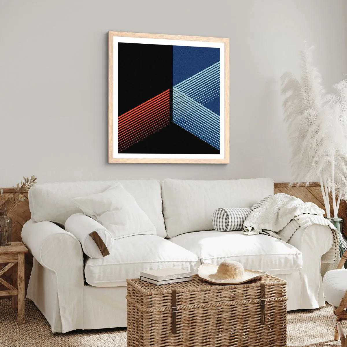 Póster en marco roble claro - La rectitud - 30x30 cm