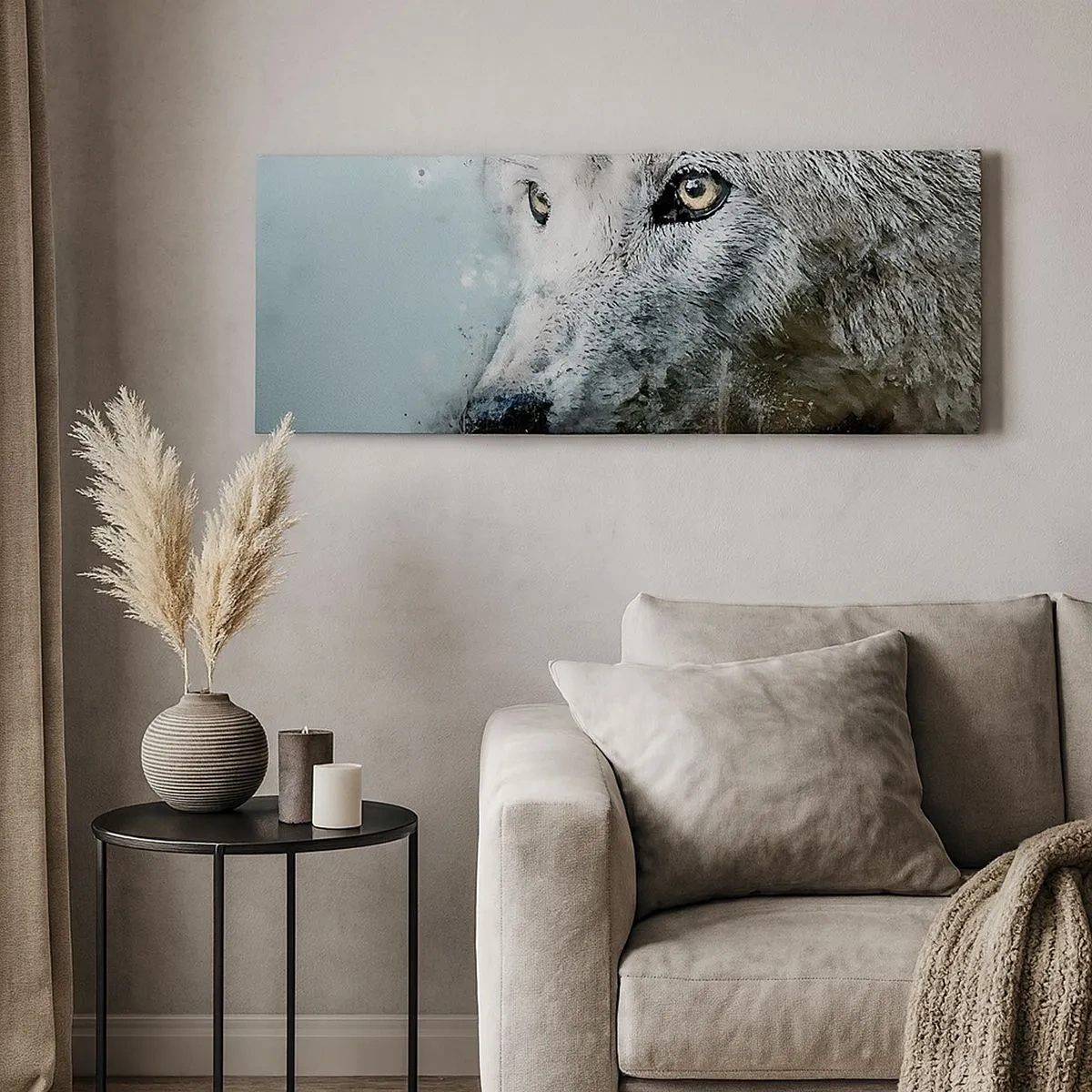 Cuadro sobre lienzo - Impresión de Imagen - Conoce el alma del lobo - 100x40 cm