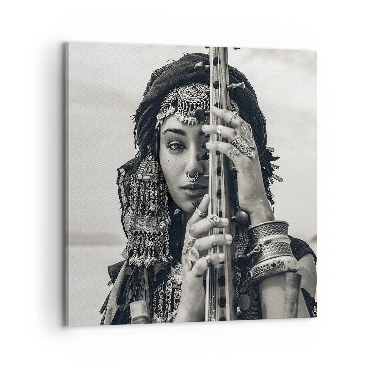 Cuadro sobre lienzo - Impresión de Imagen - La música propia de Oriente - 60x60 cm