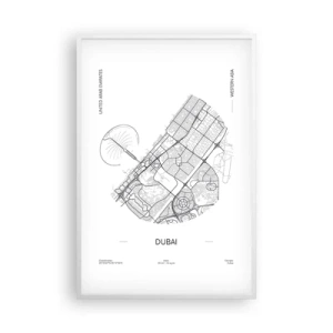 Póster en marco blanco - Anatomía de Dubái - 61x91 cm