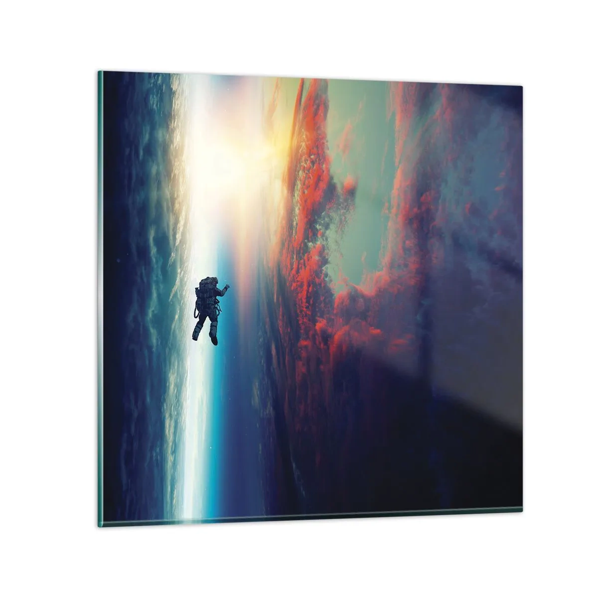 Cuadro sobre vidrio - Impresiones sobre Vidrio - Enfrentarse al universo - 30x30 cm