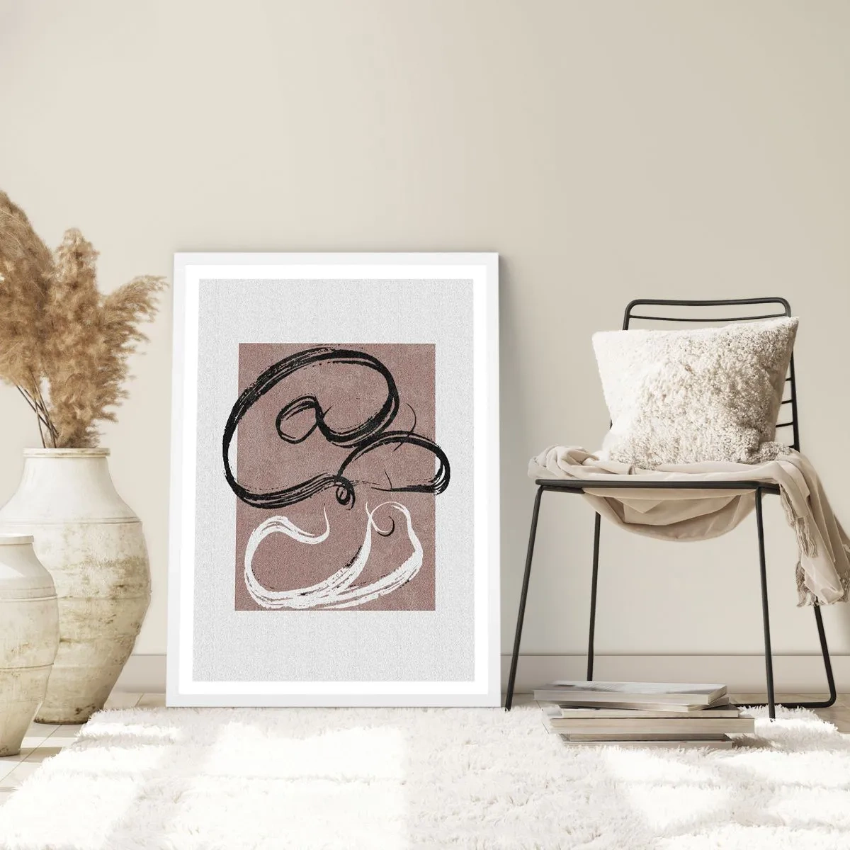 Póster en marco blanco - Composición: la búsqueda de la plenitud - 40x50 cm