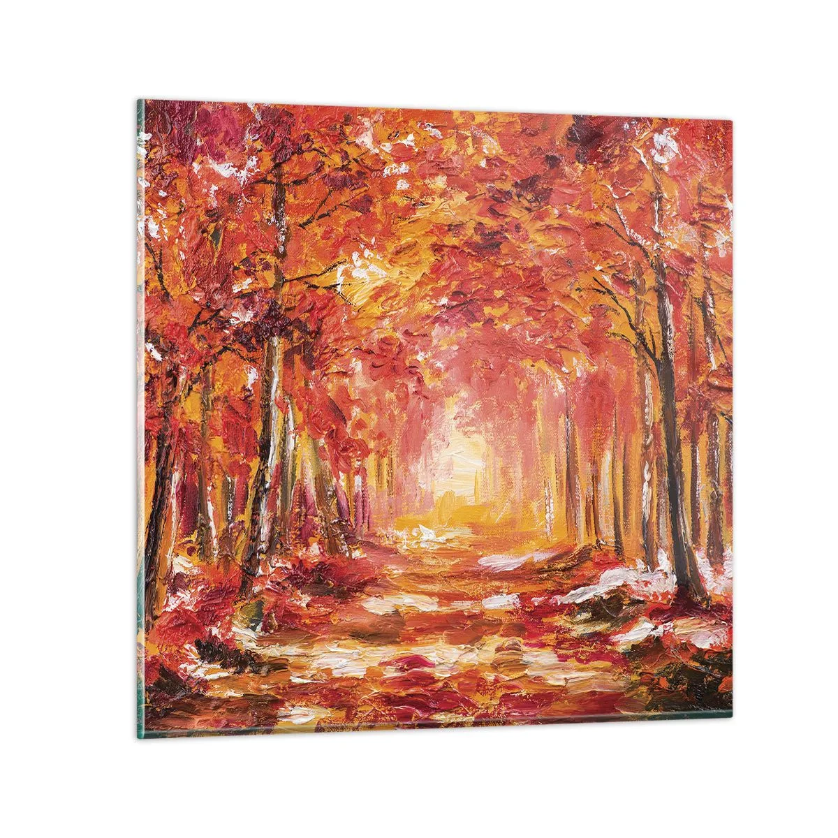 Cuadro sobre vidrio - Impresiones sobre Vidrio - Bosque de cobre - 40x40 cm