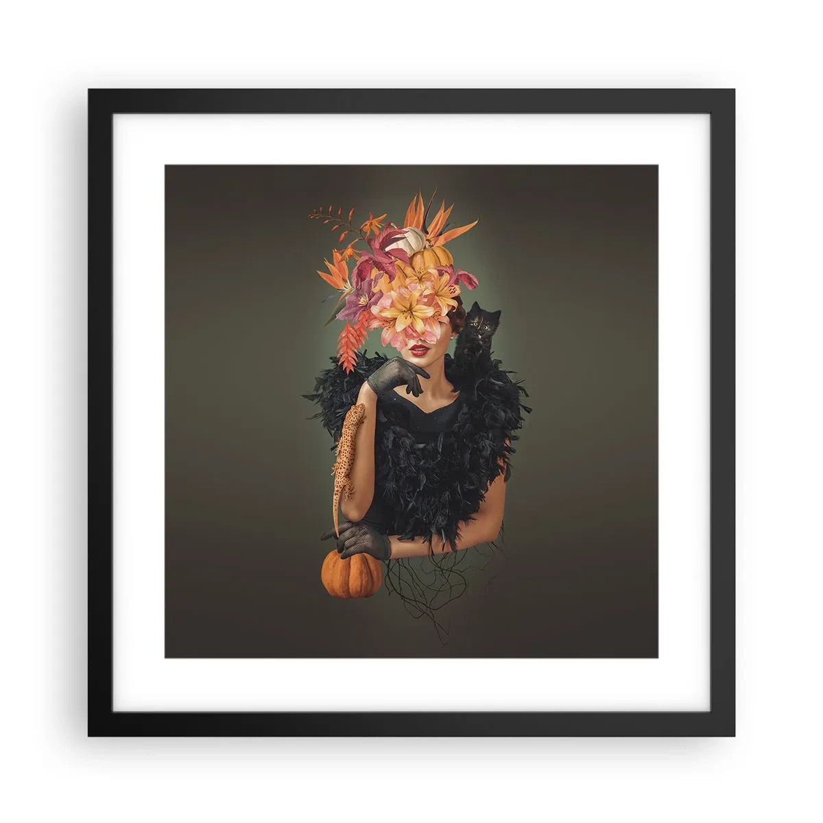 Póster en marco negro - Hechizo de bruja - 40x40 cm