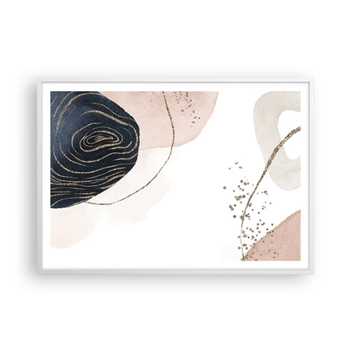 Póster en marco blanco - Todo fluye - 100x70 cm