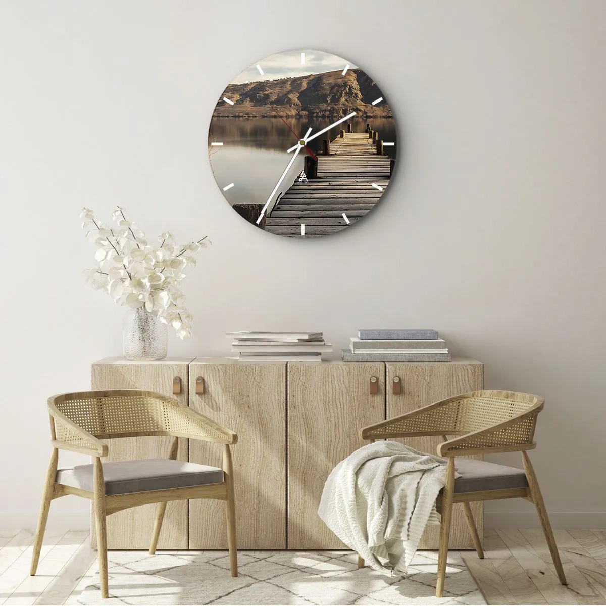 Reloj de pared - Reloj de vidrio - Un paisaje en silencio - 40x40 cm