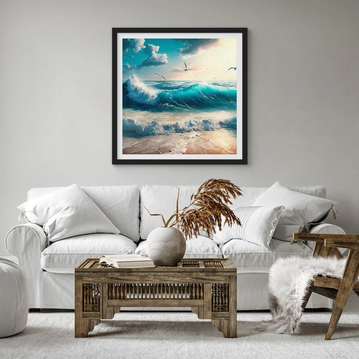 Póster en marco negro - La brisa solo para ti - 50x50 cm