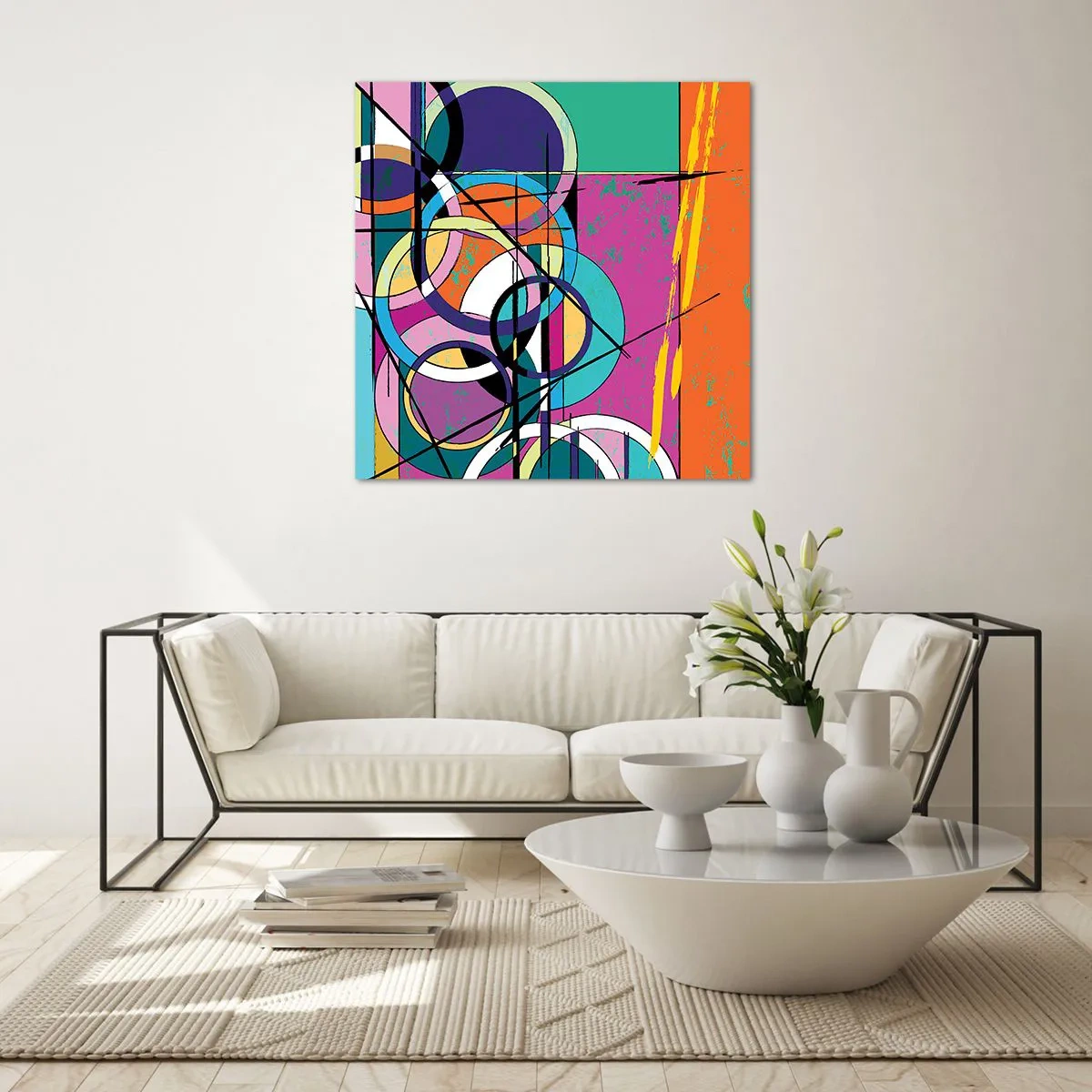 Cuadro sobre vidrio - Impresiones sobre Vidrio - Círculo sobre círculo - 60x60 cm