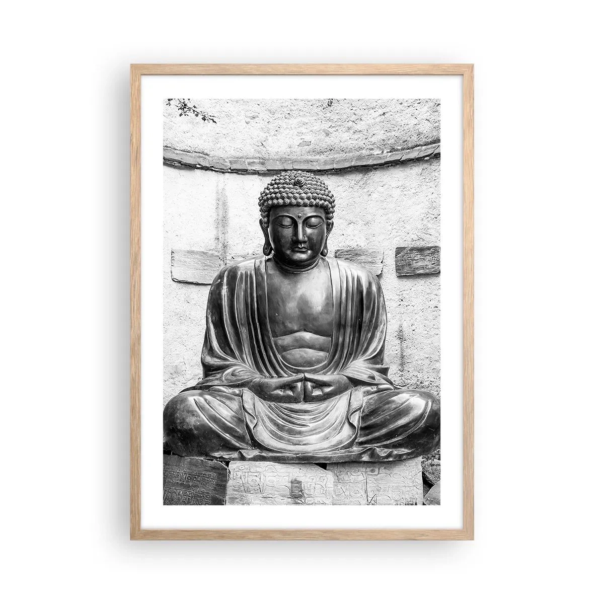 Póster en marco roble claro - En la fuente de la paz - 50x70 cm
