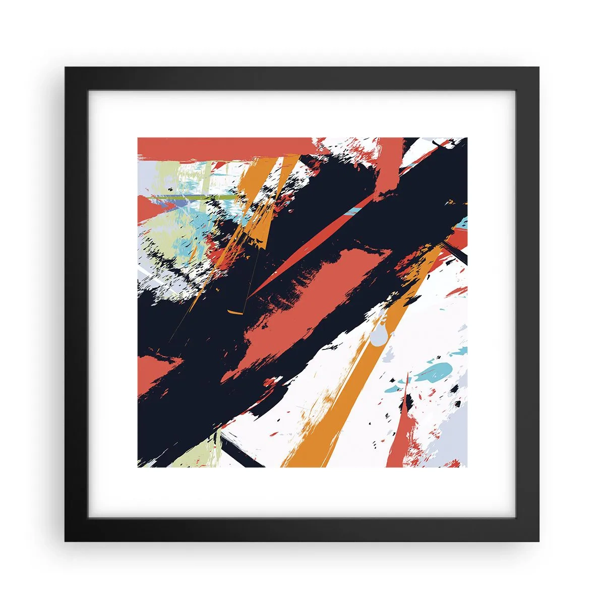 Póster en marco negro - Composición dinámica - 30x30 cm
