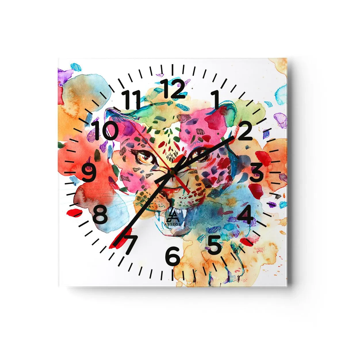 Reloj de pared - Reloj de vidrio - La bella y la bestia - 30x30 cm