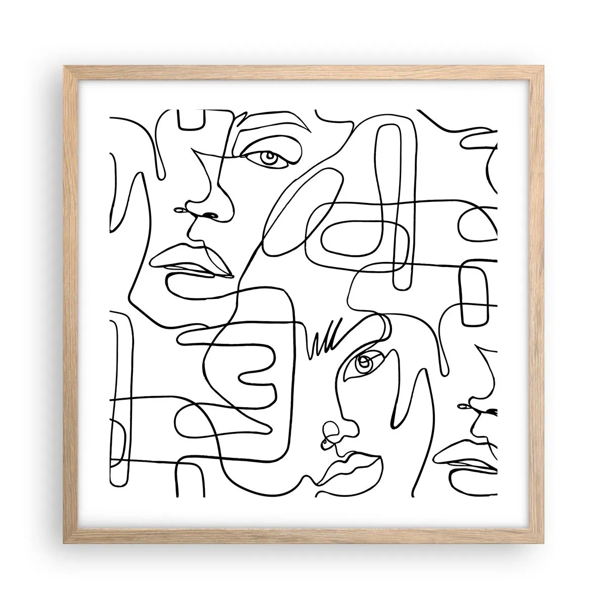 Póster en marco roble claro - Entre emociones enredadas - 50x50 cm