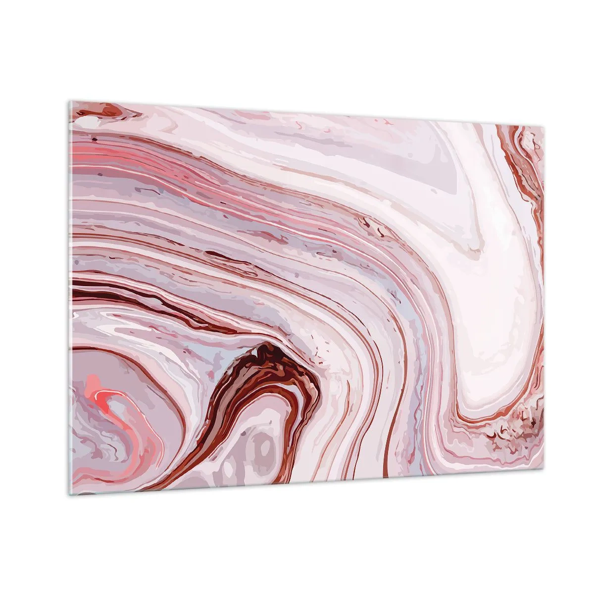 Cuadro sobre vidrio - Impresiones sobre Vidrio - Patrón de mármol en tonos rosa y marrón. - 100x70cm - Cambio de dirección - Decoración de pared moderna para salón y dormitorio ARTTOR
