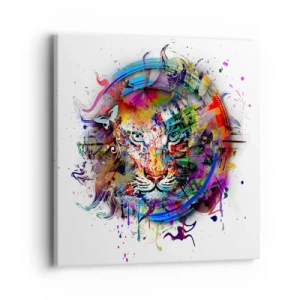 Cuadro sobre lienzo - Impresión de Imagen - Al acecho tras la cortina arco iris - 40x40 cm