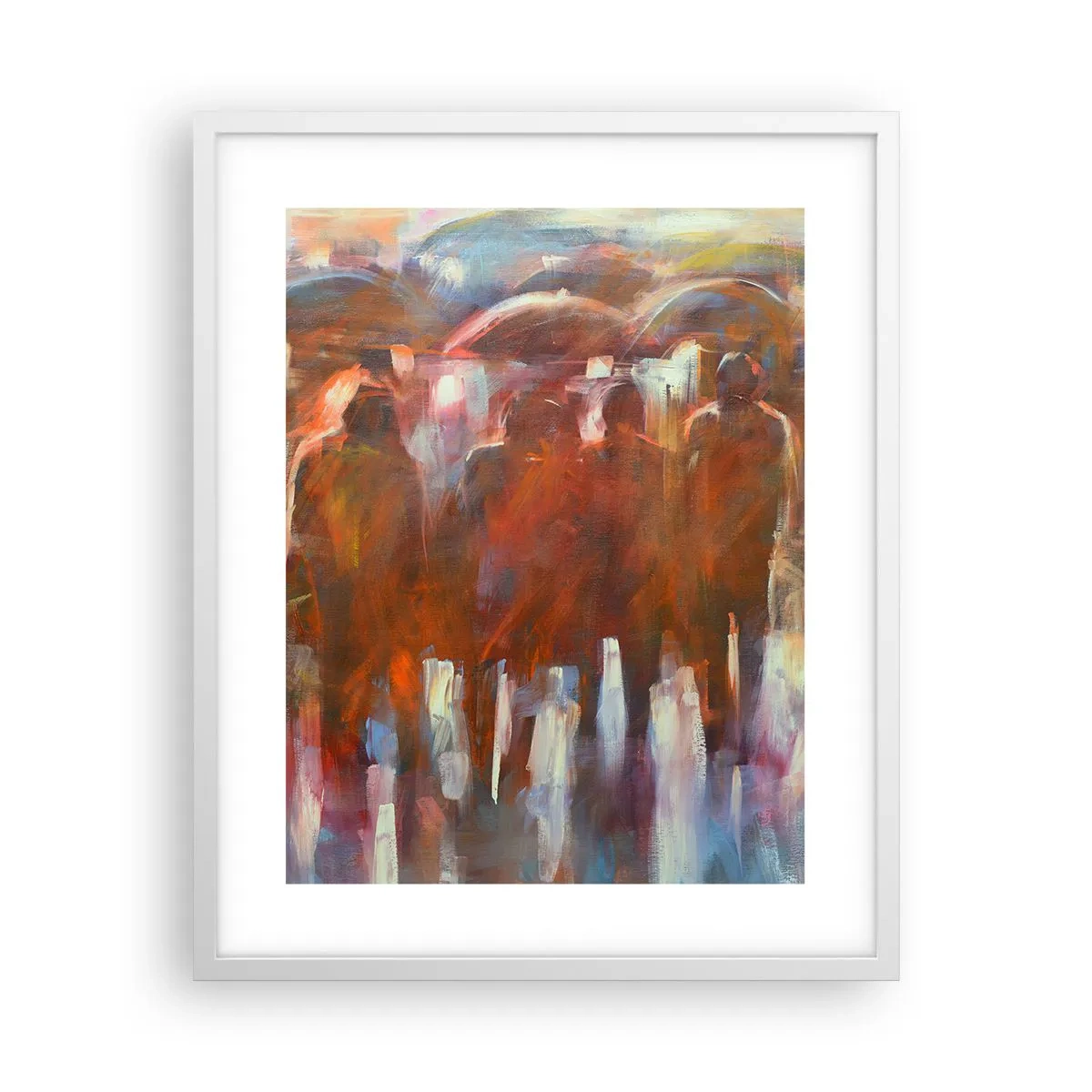 Póster en marco blanco - Iguales entre la niebla - 40x50 cm