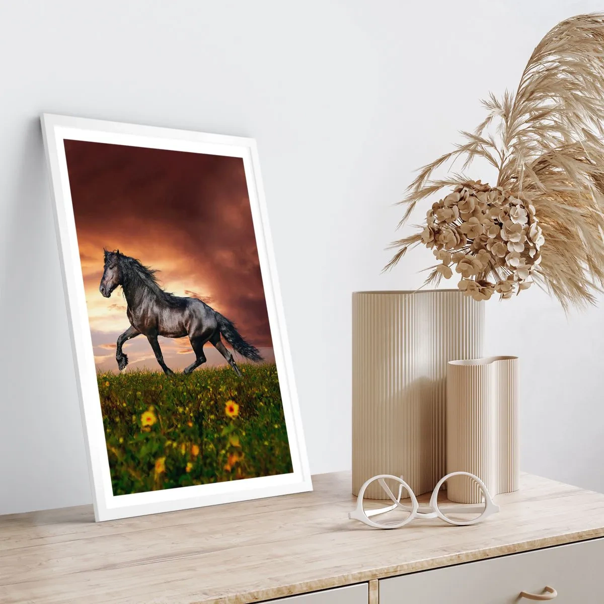 Póster en marco blanco - Príncipe negro - 30x40 cm