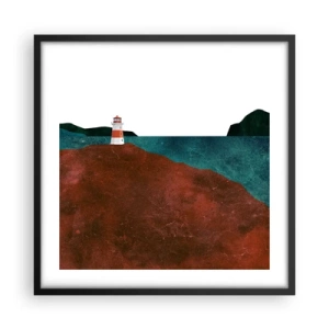 Póster en marco negro - Mirando al mar - 50x50 cm