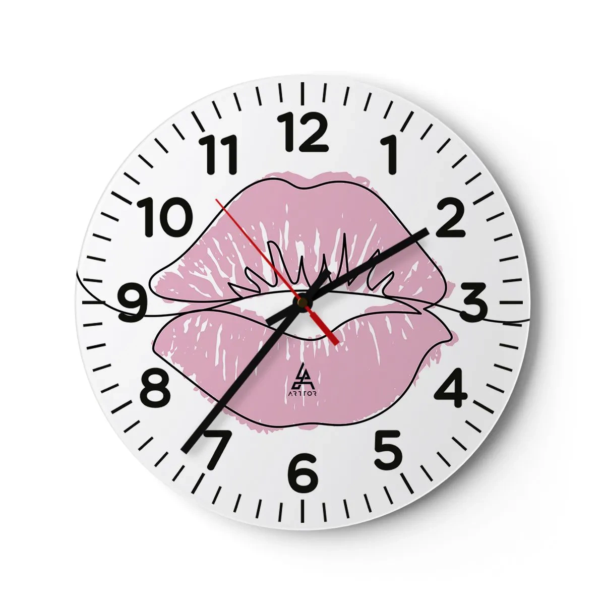 Reloj de pared - Reloj de vidrio - ¿Listo para un beso? - 40x40 cm