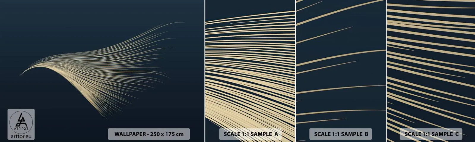 Muestra de fotomural autoadhesivo Deluxe Sticker - Como el cabello de un ángel - Abstracción, Pedazo, Gráficos - 100x30 cm