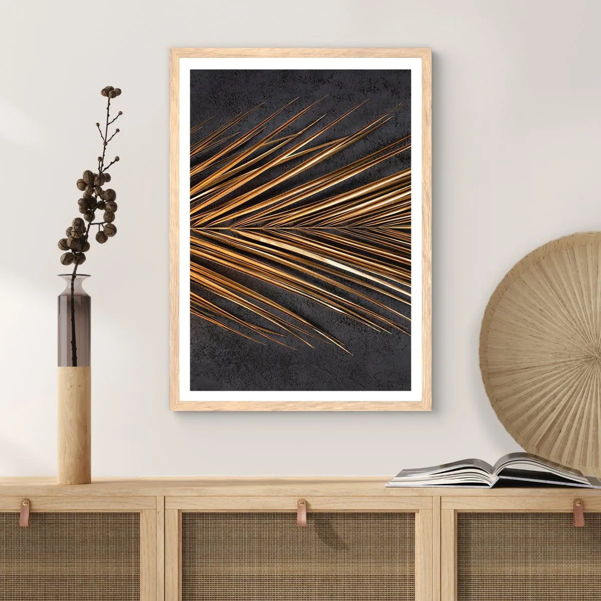 Póster en marco roble claro - El oro de los trópicos - 70x100 cm