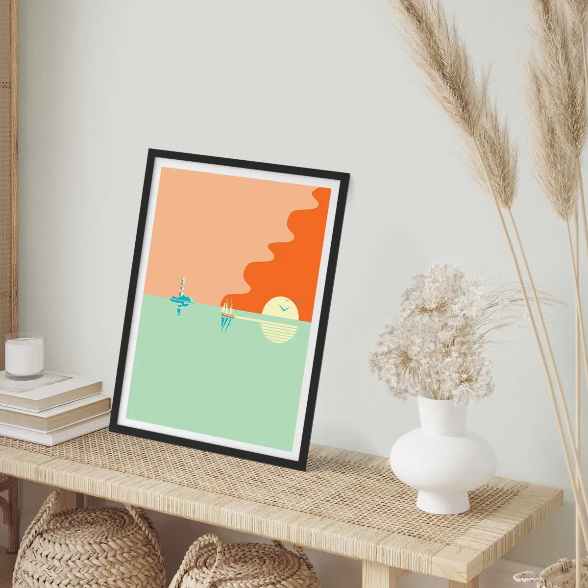 Póster en marco negro - Un paisaje marino perfecto - 61x91 cm