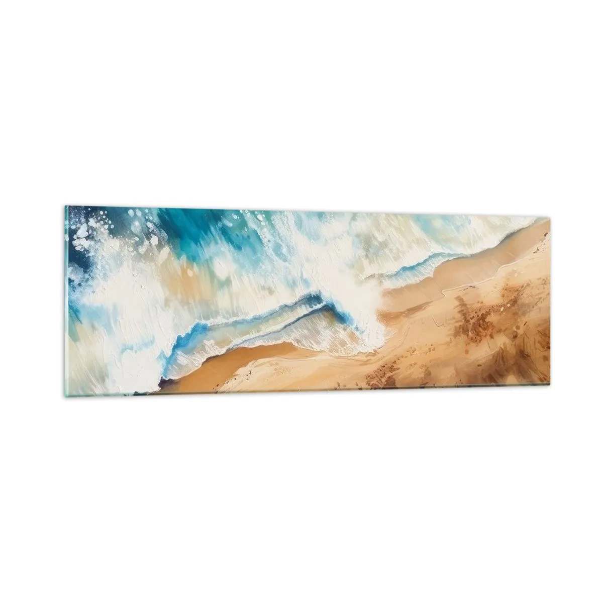 Cuadro sobre vidrio - Impresiones sobre Vidrio - Olas recurrentes - 90x30 cm