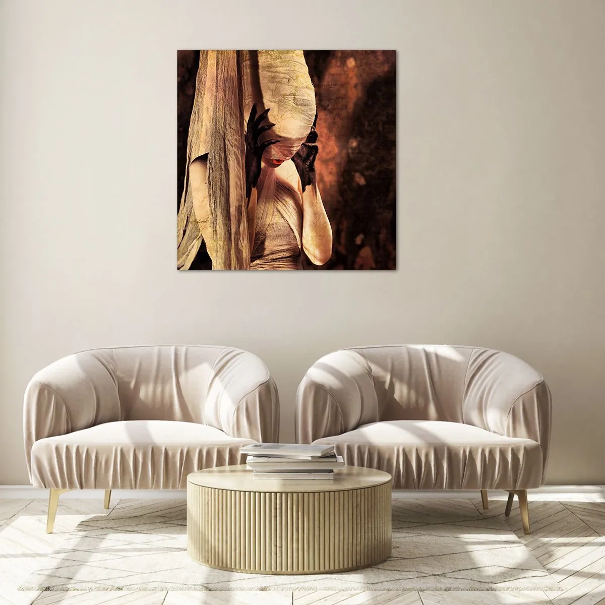 Cuadro sobre vidrio - Impresiones sobre Vidrio - Entre el bien y el mal - 70x70 cm