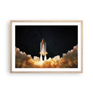 Póster en marco roble claro - ¡Ad astra! - 70x50 cm