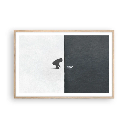 Póster en marco roble claro - Una gran expedición náutica - 91x61 cm