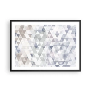 Póster en marco negro - Patrón de triángulo geométrico en tonos pastel - 70x50cm - A ritmo de triángulo - Decoración de pared moderna para salón y dormitorio ARTTOR