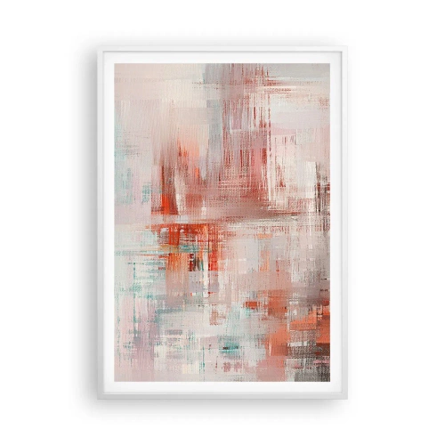 Póster en marco blanco - Niebla rosa - 70x100 cm