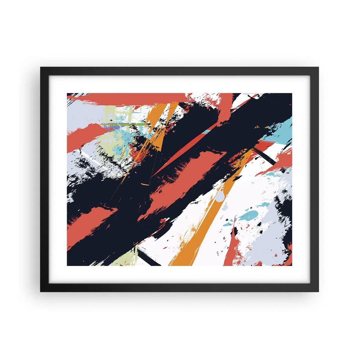Póster en marco negro - Composición dinámica - 50x40 cm