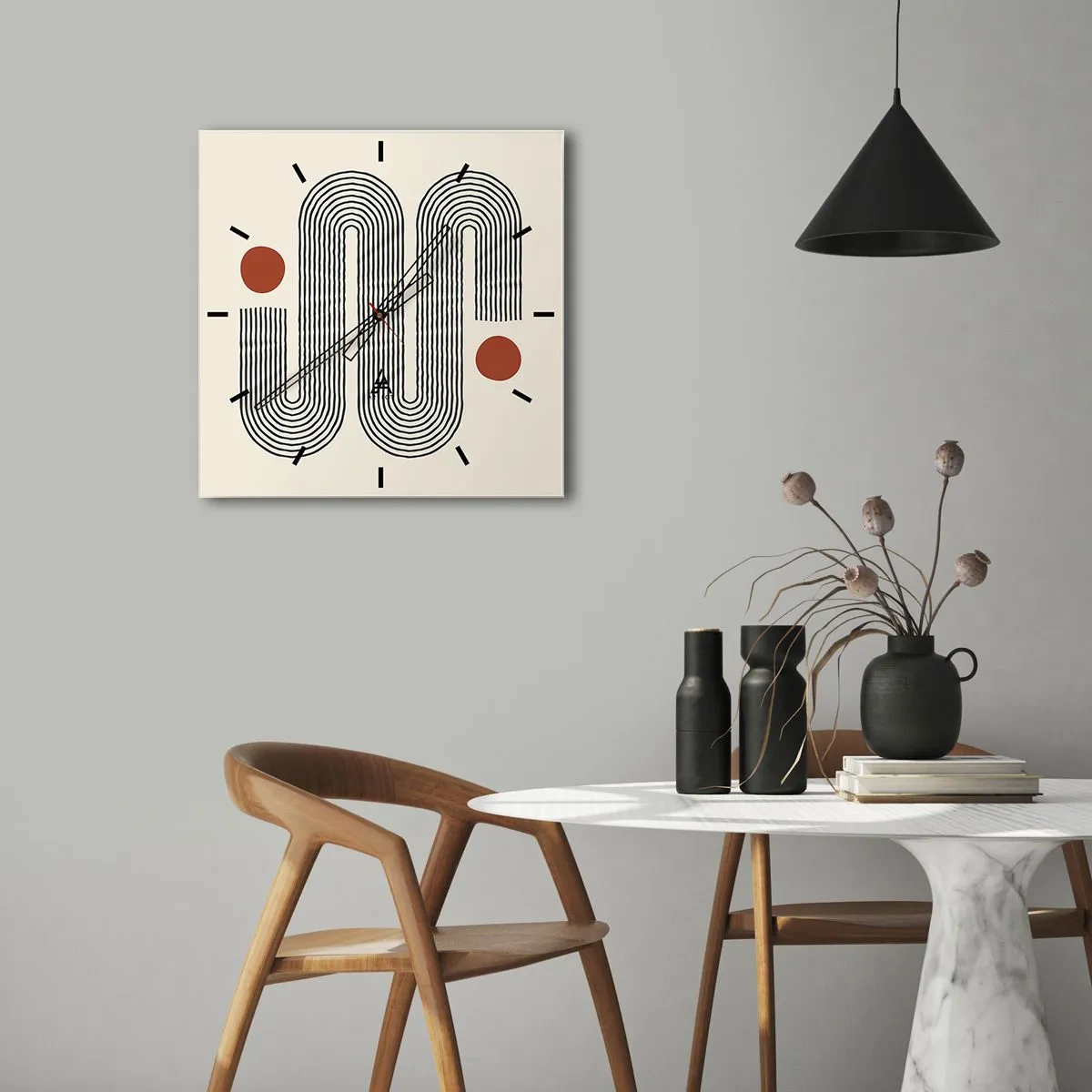 Reloj de pared - Reloj de vidrio - De principio a fin - 30x30 cm