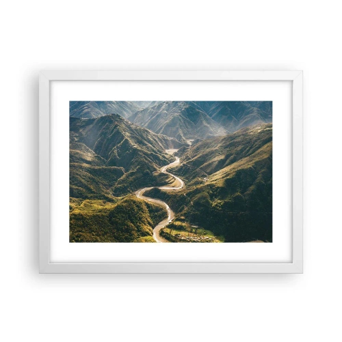 Póster en marco blanco - Directamente desde el corazón de las montañas - 40x30 cm