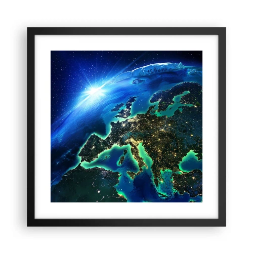 Póster en marco negro - Una Europa resplandeciente - 40x40 cm