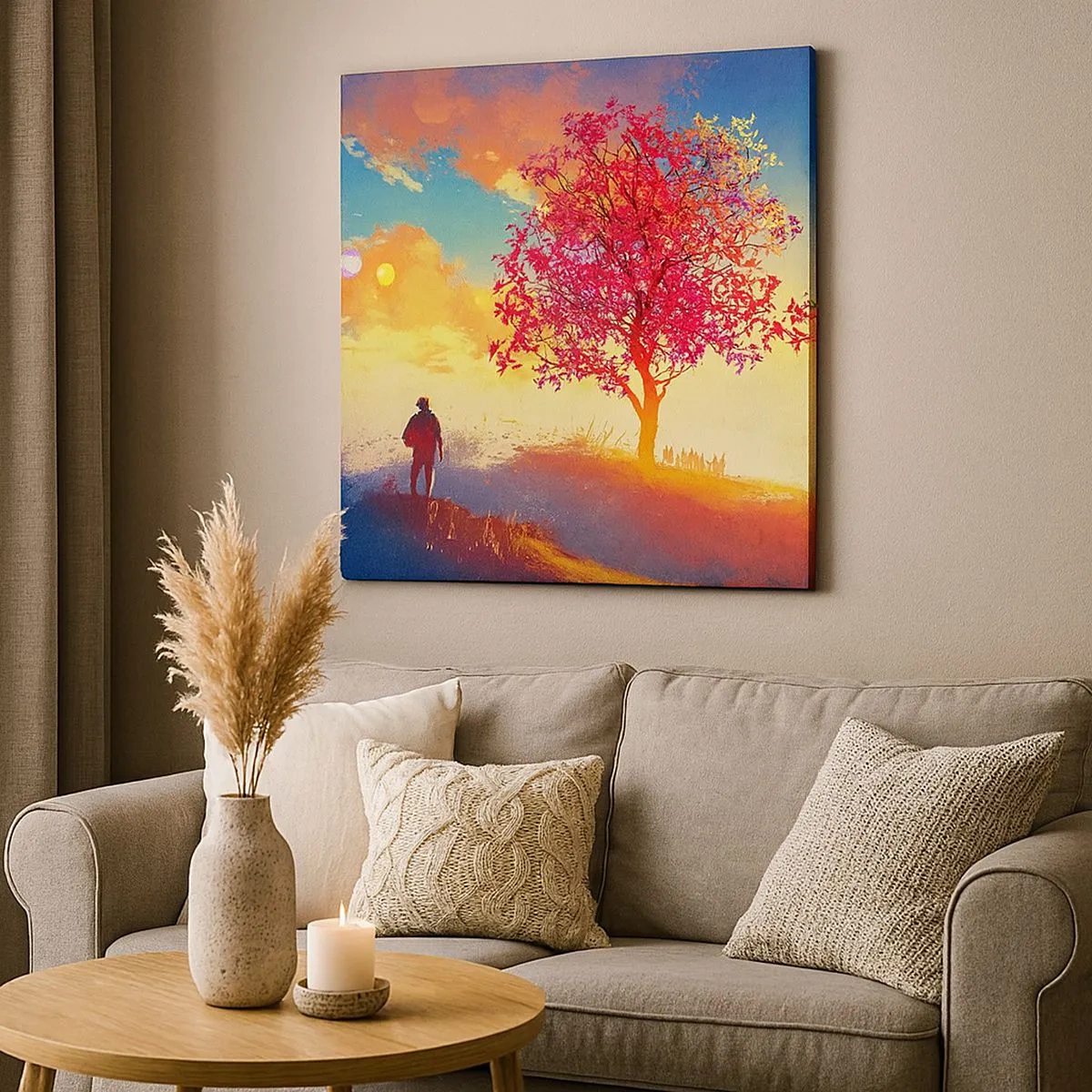 Cuadro sobre lienzo - Impresión de Imagen - Un peregrino en su destino - 30x30 cm