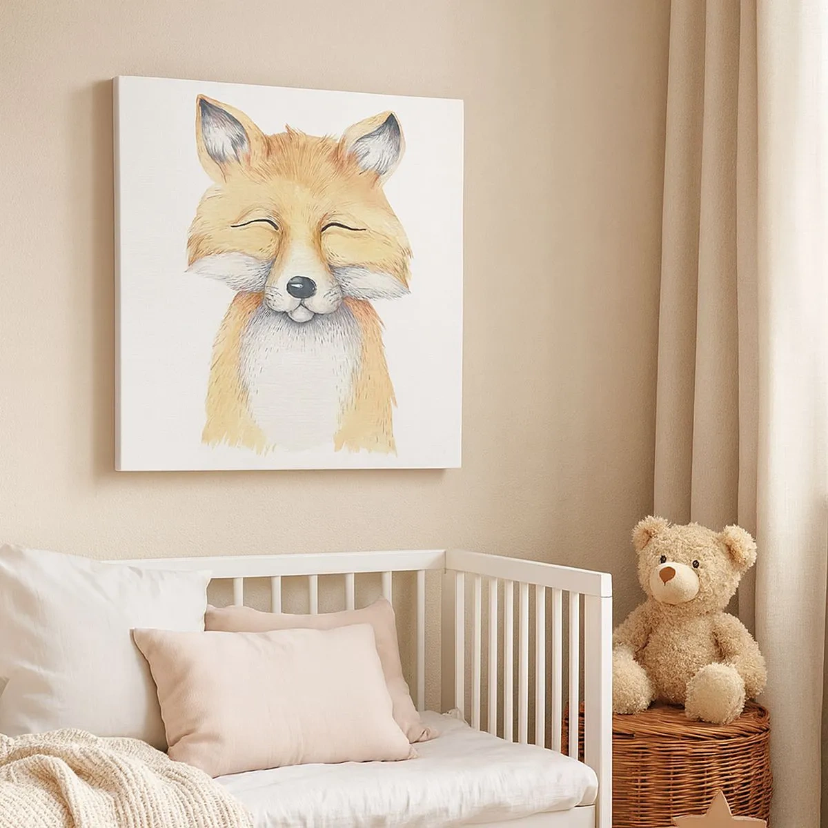 Cuadro sobre lienzo - Impresión de Imagen - Humor de zorro - 30x30 cm