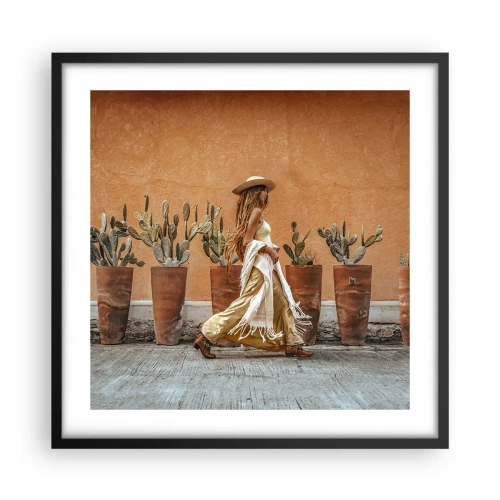 Póster en marco negro - Estilo hippie - 50x50 cm